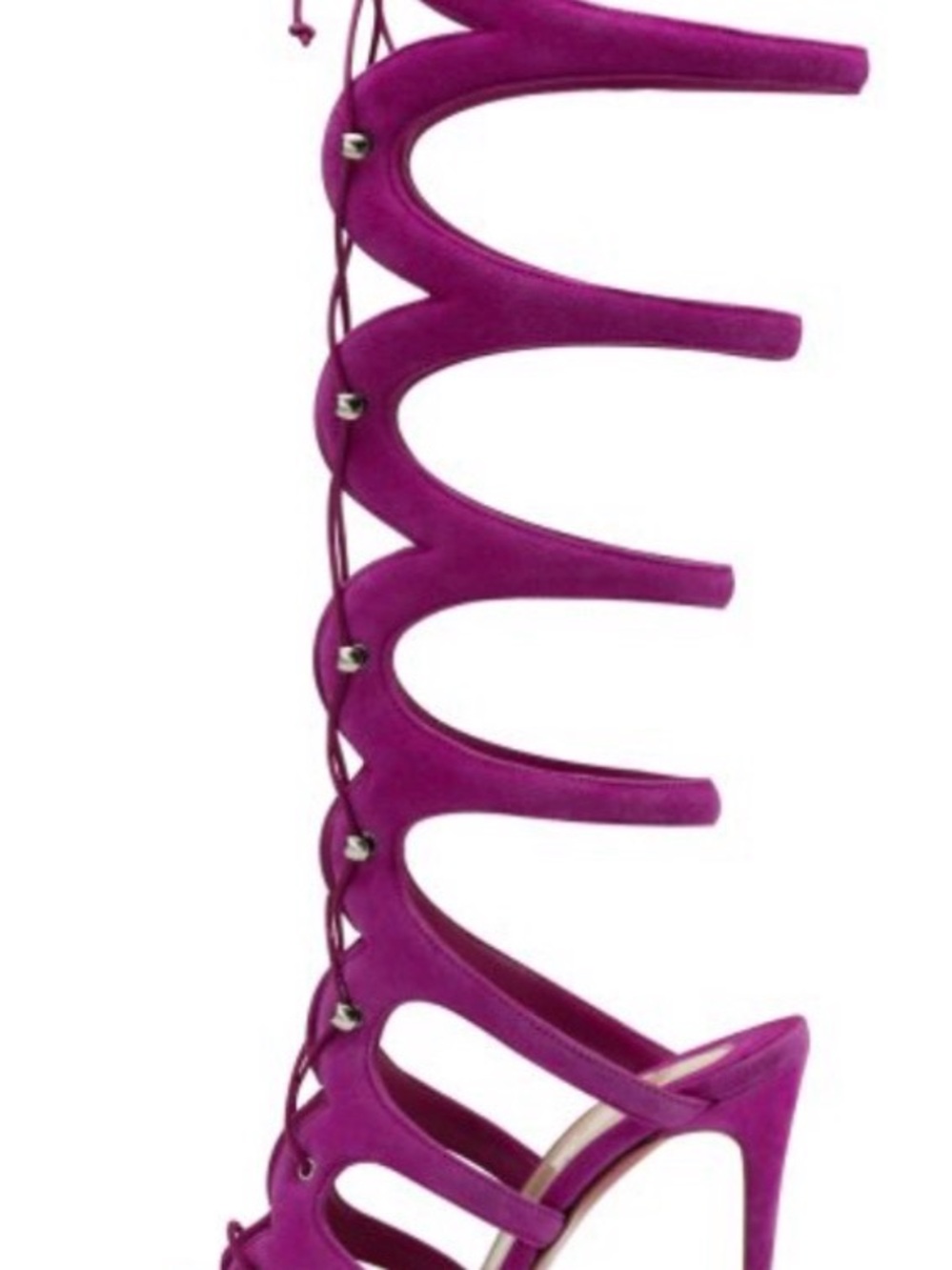 Christian Louboutin Magenta Gladiator Stiletto Lace-Up Sandal
